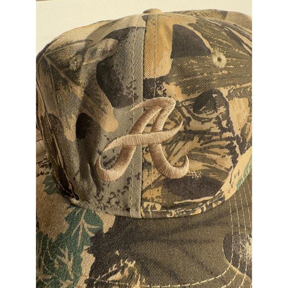 Vintage Atlanta Braves Camo Baseball Hat Adjustable Camouflage Ball Cap MLB - Picture 2 of 7